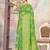 Mehendi Green Satin silk blend Saree with Gold Zari & Meena Floral Work 