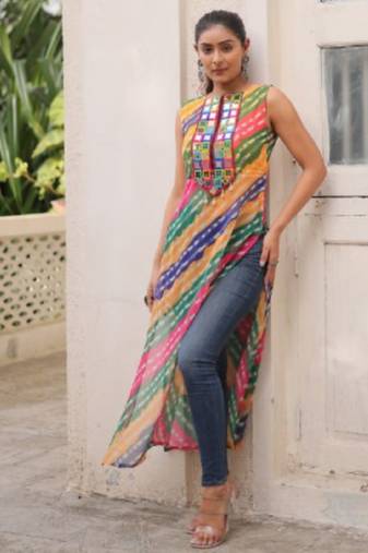 multicolor fancy georgette kurta set