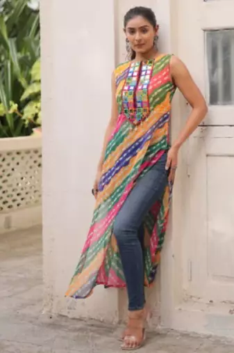 multicolor fancy georgette kurta set