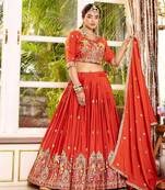 PURE CREAP SILK PREMIUM QUALITY WEDDING SPECIAL WESTERN LEHNGHA CHOLI