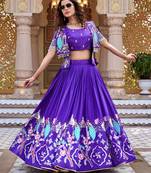 PURE VICHITRA SILK PREMIUM QUALITY WEDDING SPECIAL WESTERN LEHNGHA CHOLI
