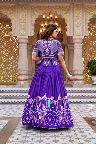 PURE VICHITRA SILK PREMIUM QUALITY WEDDING SPECIAL WESTERN LEHNGHA CHOLI