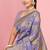 Lavender Satin silk blend Saree with Copper Zari Meena Floral Work 