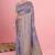 Lavender Satin silk blend Saree with Copper Zari Meena Floral Work 