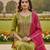 Green color beautiful shimmer jacquard fabric ethnic partywear salwar kameez
