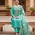 Firozi color modal butti fabric woven and embroidered ethnic suit for girls