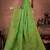 Parrot Green Satin silk blend Saree with Gold Zari Meena Peacock Work 