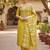Mustard color modal butti fabric woven and embroidered ethnic suit for girls