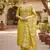 Mustard color modal butti fabric woven and embroidered ethnic suit for girls