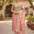 Pink color modal butti fabric woven and embroidered ethnic suit for girls