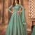 Green color bollywood style designer anarkali dress for ceremonial looks