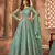 Green color bollywood style designer anarkali dress for ceremonial looks