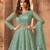 Green color bollywood style designer anarkali dress for ceremonial looks