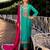 Teal color bambarg russian silk fabric ceremonial graceful partywear salwar kameez
