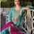 Teal color bambarg russian silk fabric ceremonial graceful partywear salwar kameez