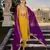 Yellow color bambarg russian silk fabric ceremonial graceful partywear salwar kameez