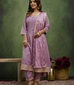 lavender fancy viscose rayon kurta set