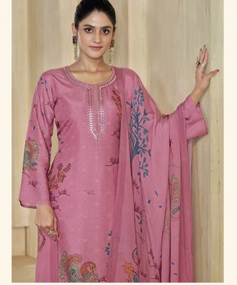 Pink color beautiful silk fabric designer ceremonial looks ethnic suit 2
