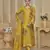 Yellow color beautiful silk fabric designer ceremonial looks ethnic suit