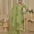 Green color beautiful silk fabric designer ceremonial looks ethnic suit