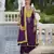 Purple color gajji silk fabric designer embroidery work graceful ceremonial wear salwar kameez