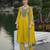 Yellow color gajji silk fabric designer embroidery work graceful ceremonial wear salwar kameez