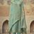 Sea green color silk cotton fabric designer partywear ethnic ceremonial suit