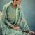 Sea green color silk cotton fabric designer partywear ethnic ceremonial suit