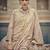 Cream color silk cotton fabric designer partywear ethnic ceremonial suit