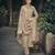 Beige color silk cotton fabric designer partywear ethnic ceremonial suit