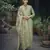 Green color silk cotton fabric designer partywear ethnic ceremonial suit