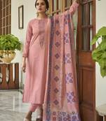 Pink color cambric cotton fabric beautiful ceremonial salwar kameez for graceful looks