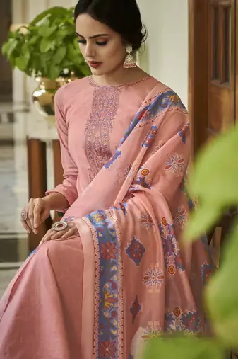 Pink color cambric cotton fabric beautiful ceremonial salwar kameez for graceful looks