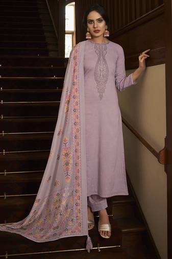 Purple color cambric cotton fabric beautiful ceremonial salwar kameez for graceful looks