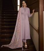 Purple color cambric cotton fabric beautiful ceremonial salwar kameez for graceful looks