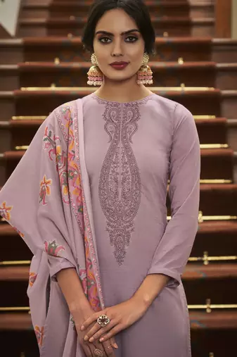 Purple color cambric cotton fabric beautiful ceremonial salwar kameez for graceful looks