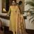 Yellow color cambric cotton fabric beautiful ceremonial salwar kameez for graceful looks