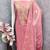 Pink color beautiful kasha simmer jacquard trending and stylish partywear suit for girls