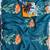 Teal Color digital prints flower and hand cutdana work Silk Blend Saree