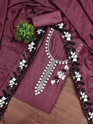 Brown color star georgette fabric embroiderd salwar kameez 3