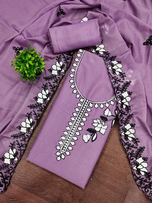 Lavender color star georgette fabric embroiderd salwar kameez 3