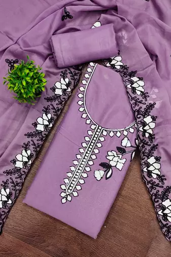 Lavender color star georgette fabric embroiderd salwar kameez