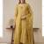 Women's yellow rayon printed straight kurta set with dupatta
