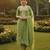 Green color graceful partywear ethnic dani cotton fabric suit for girls