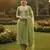 Green color graceful partywear ethnic dani cotton fabric suit for girls