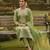 Green color graceful partywear ethnic dani cotton fabric suit for girls
