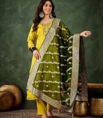 lemon fancy viscose rayon kurta set