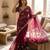 purple sequin embroidery in mono banglori chiffon saree