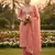 Pink color graceful partywear ethnic dani cotton fabric suit for girls