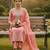 Pink color graceful partywear ethnic dani cotton fabric suit for girls